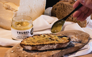Trubel white truffle butter on sourdough with Parmesan 